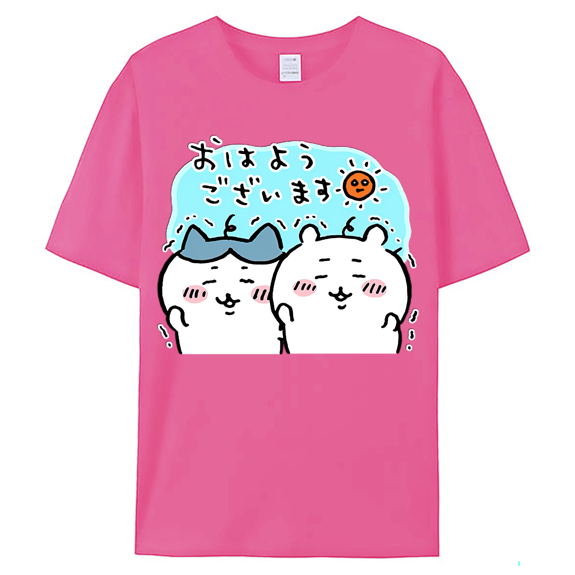 （画像用） ちいかわ ハチワレ Chii-kawa hachiware レディースカジュアルプリントTシャツ（綿100％）